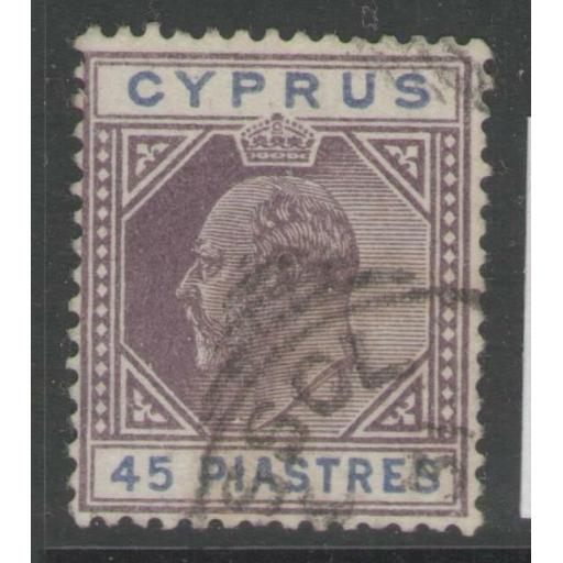 CYPRUS SG59 1903 45pi DULL PURPLE & ULTRAMARINE FINE USED