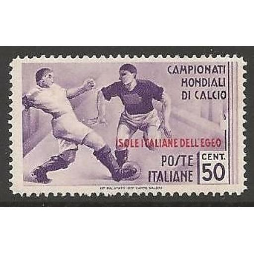 DODECANESE IS. SG130 1934 FOOTBALL WORLD CUP 50c MTD MINT