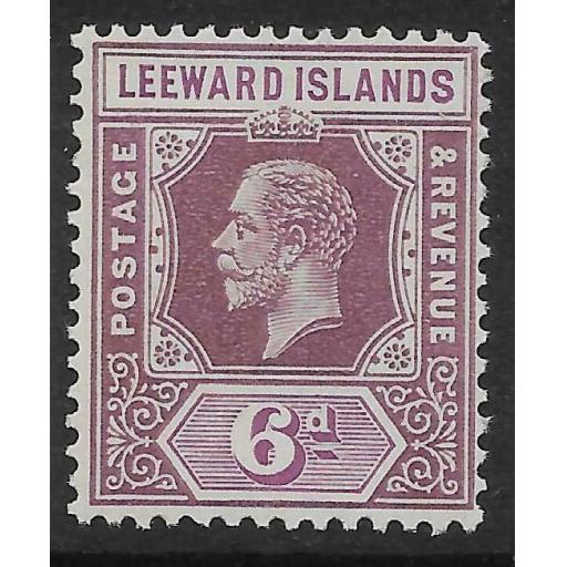 LEEWARD ISLANDS SG86 1931 6d DULL & BRIGHT PURPLE DIE I MNH