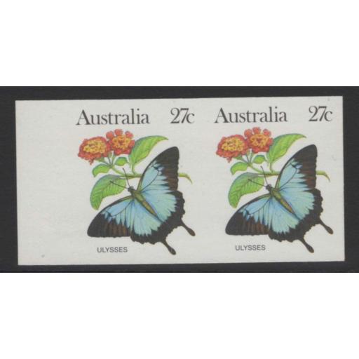 AUSTRALIA SG791a 1981-3 WILDLIFE 27c IMPERFORATE PAIR MNH
