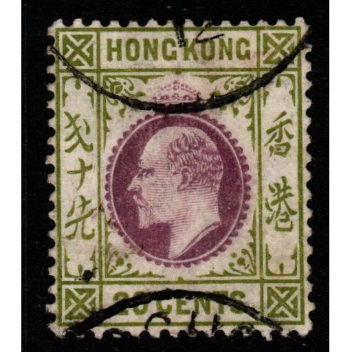 HONG KONG SG96 1911 20c PURPLE & SAGE-GREEN FINE USED