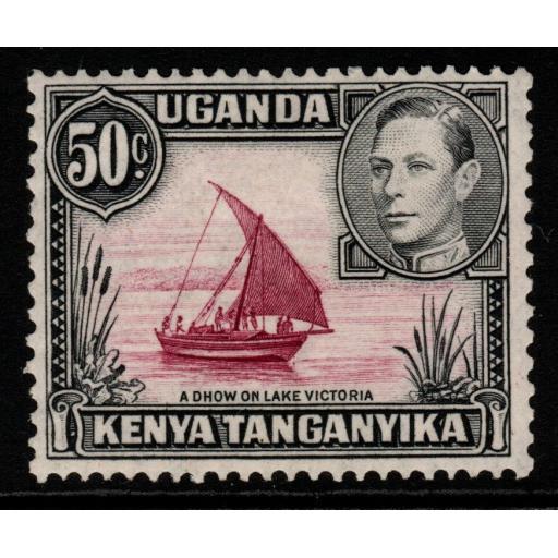 KENYA, UGANDA & TANGANYIKA SG144b 1947 50c DULL CLARET & BLACK MTD MINT