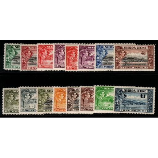 SIERRA LEONE SG188/200 1938-44 DEFINITIVE SET MTD MINT