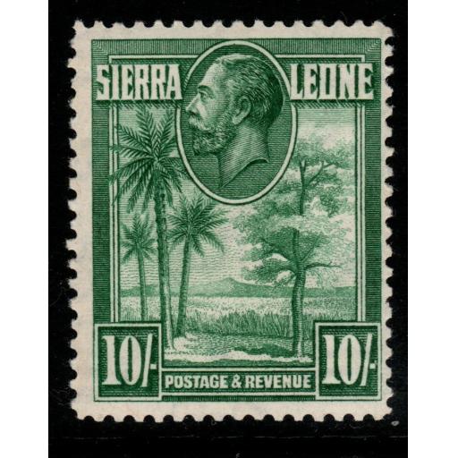 SIERRA LEONE SG166 1932 10/= GREEN MTD MINT