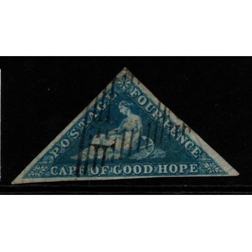 CAPE OF GOOD HOPE SG2 1853 4d DEEP BLUE USED