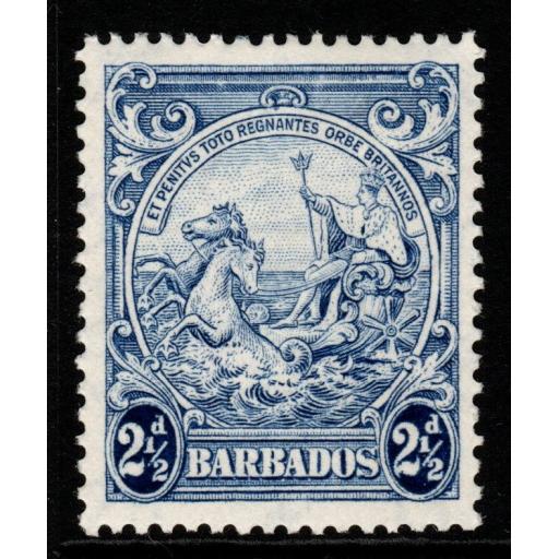 BARBADOS SG251bb 1944 2½d BLUE WITH MARK ON CENTRAL ORNAMENT MTD MINT