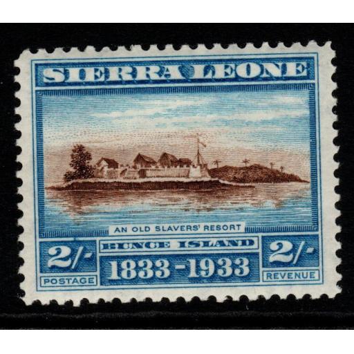 SIERRA LEONE SG177 1933 2/= BROWN & LIGHT BLUE MTD MINT