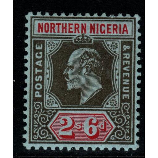 NORTHERN NIGERIA SG37 1911 2/6 BLACK & RED/BLUE MTD MINT