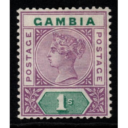 GAMBIA SG44 1898 1/= VIOLET & GREEN MTD MINT