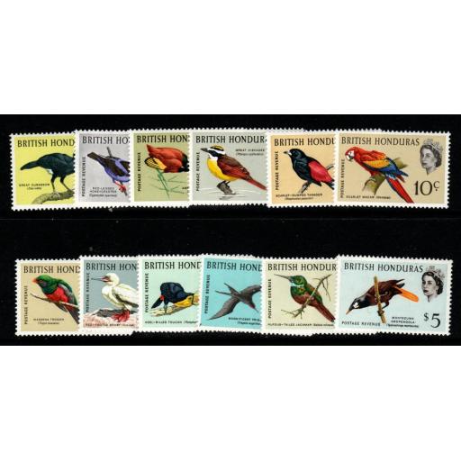 BRITISH HONDURAS SG202/13 1962 BIRDS MNH