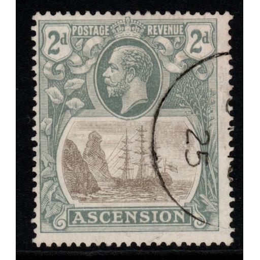 ASCENSION SG13c 1924 2d GREY-BLACK & GREY WITH CLEFT ROCK FINE USED