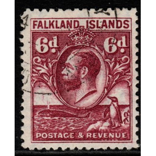 FALKLAND ISLANDS SG121 1929 6d PURPLE FINE USED
