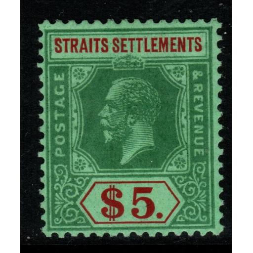 MALAYA STRAITS SETTLEMENTS SG240a 1926 $5 GREEN & RED/GREEN MNH