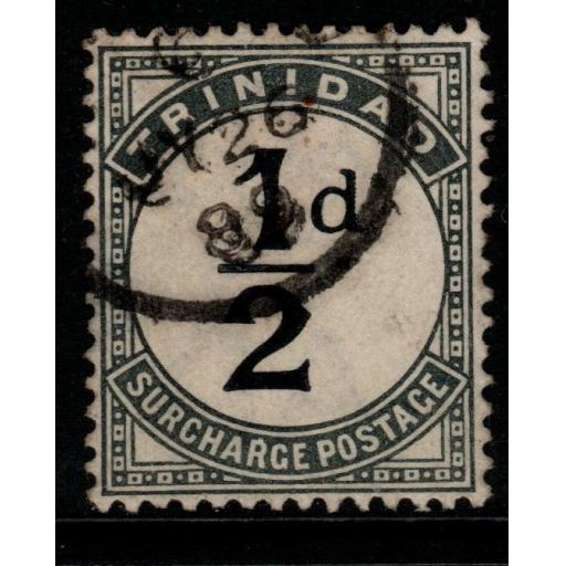 TRINIDAD SGD1 1885 ½d SLATE-BLACK POSTAGE DUE FINE USED