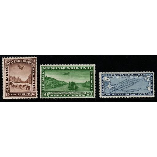NEWFOUNDLAND SG192/4 1931 AIR SET WITHOUT WATERMARK MTD MINT
