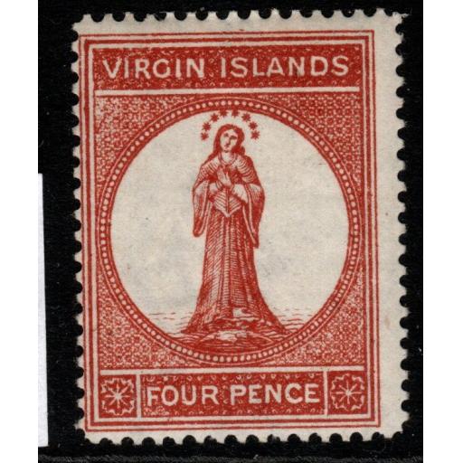 VIRGIN ISLANDS SG36 1887 4d PALE CHESTNUT MTD MINT