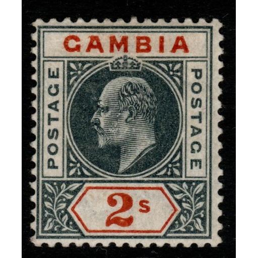 GAMBIA SG54 1902 2/- DEEP SLATE & ORANGE MTD MINT