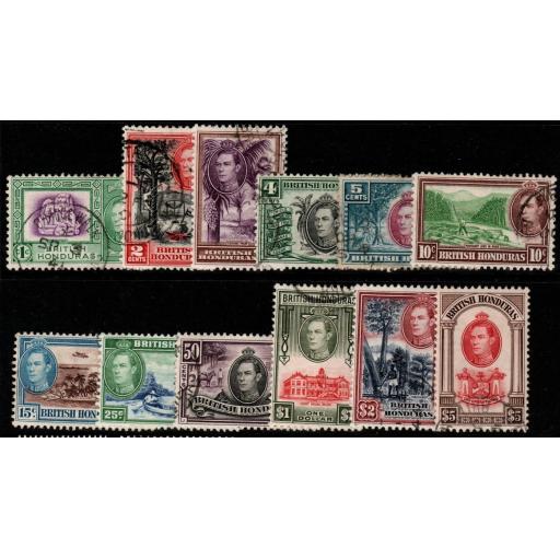 BRITISH HONDURAS SG150/61 1938-47 DEFINITIVE SET FINE USED