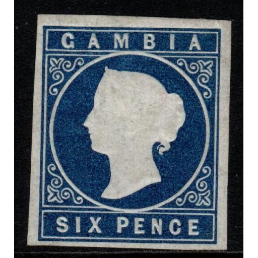 GAMBIA SG8 1874 6d BLUE MTD MINT