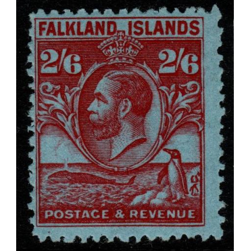 FALKLAND ISLANDS SG123 1929 2/6 CARMINE/BLUE MNH