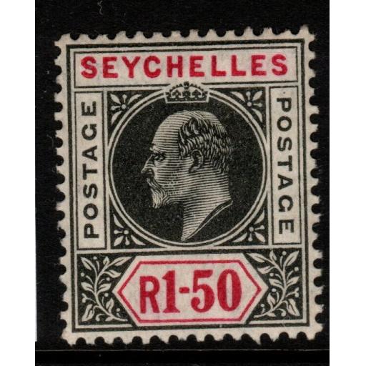 SEYCHELLES SG69 1906 1r50 BLACK & CARMINE MTD MINT