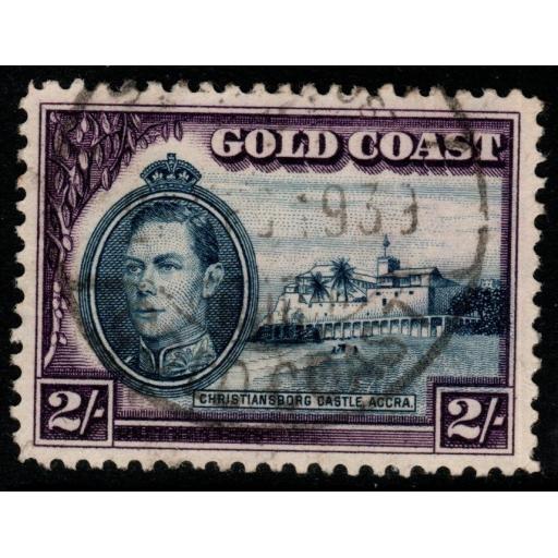 GOLD COAST SG130a 1938 2/= BLUE & VIOLET p11½x12 FINE USED