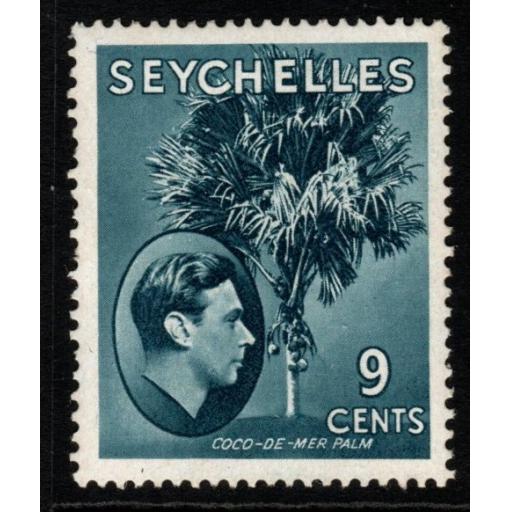 SEYCHELLES SG138ab 1942 9c GREY-BLUE ORD PAPER MTD MINT
