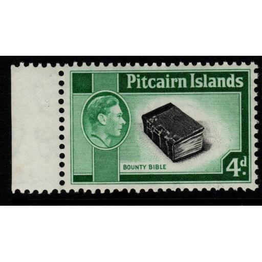 PITCAIRN ISLANDS SG5b 1951 4d BLACK & EMERALD-GREEN MNH