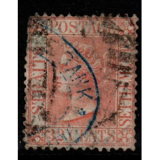MALAYA STRAITS SETTLEMENTS SG18 1867 32c PALE RED USED