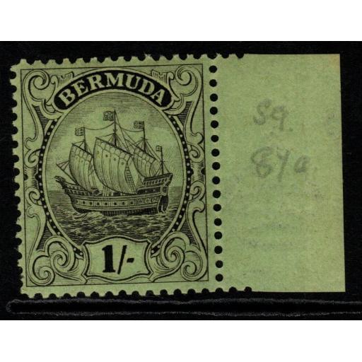 BERMUDA SG87a 1934 1/= BROWNISH-BLACK/YELLOW-GREEN MTD MINT