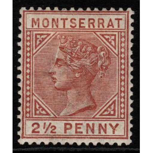 MONTSERRAT SG9 1884 2½d RED-BROWN MTD MINT