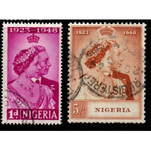 NIGERIA SG62/3 1948 SILVER WEDDING USED