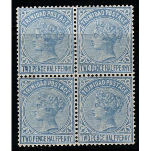 TRINIDAD SG108 1883 2½d BRIGHT BLUE BLOCK OF 4 MTD MINT(2xMNH)