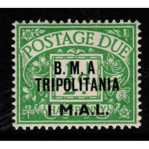 B.O.I.C.-TRIPOLITANIA SGTD1a 1948 1l on ½d EMERALD NO STOP AFTER "A" MTD MINT