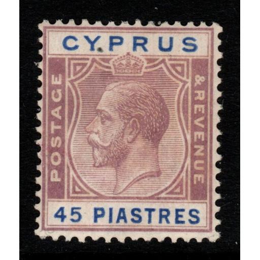 CYPRUS SG116 1924 45pi PURPLE & BLUE MTD MINT