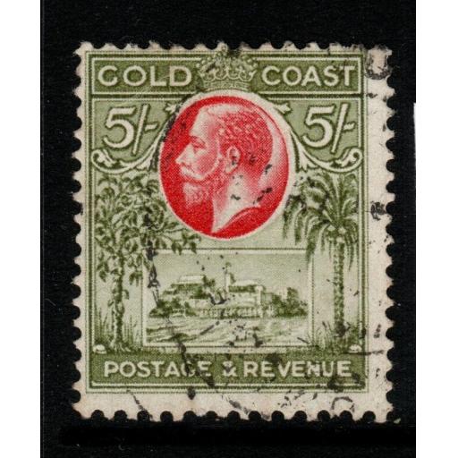 GOLD COAST SG112 1928 5/= CARMINE & SAGE-GREEN FINE USED