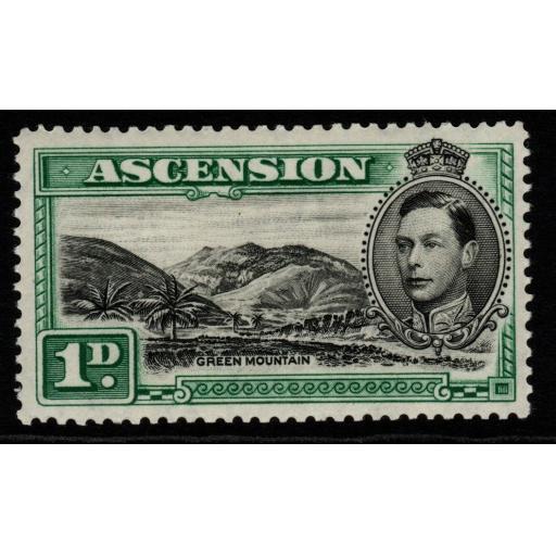 ASCENSION SG39 1938 1d BLACK & GREEN p13½ MTD MINT
