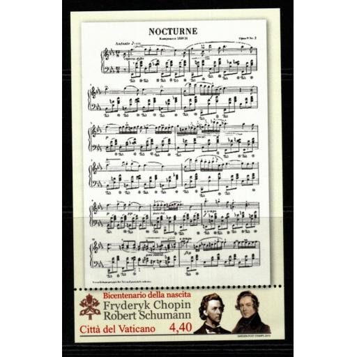 VATICAN CITY SGMS1601 2010 COMPOSERS BIRTH BICENTENARIES MNH
