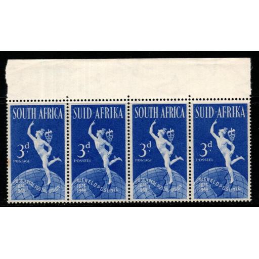 SOUTH AFRICA SG130/a 1949 3d UPU WITH SERIF ON "C" MNH
