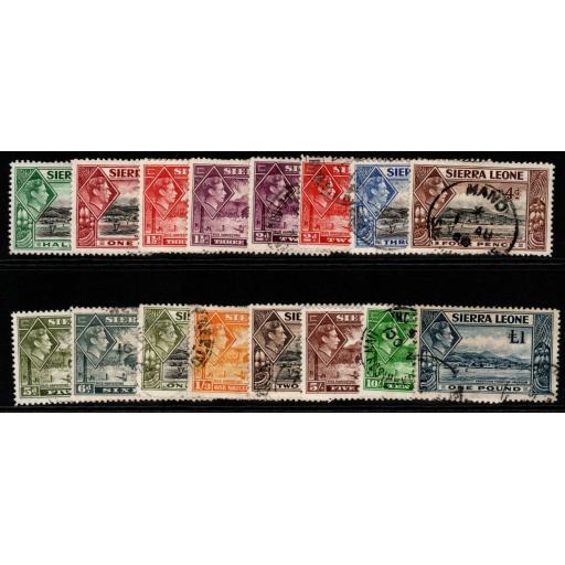 SIERRA LEONE SG188/200 1938-44 DEFINITIVE SET FINE USED