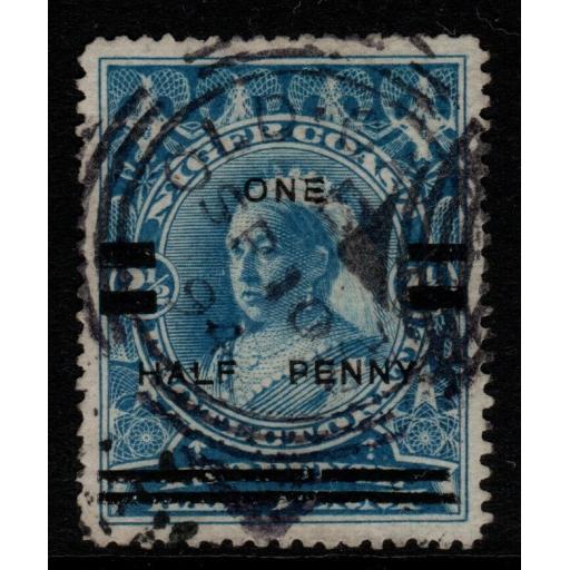 NIGER COAST SG65 1894 ½d on 2½d BLUE USED