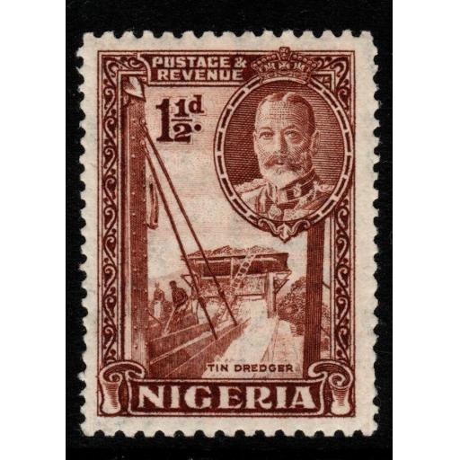 NIGERIA SG36a 1936 1½d BROWN p12½x13½ MTD MINT