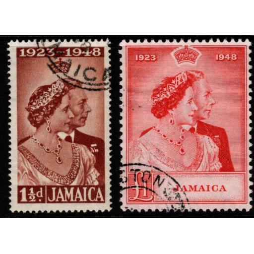 JAMAICA SG143/4 1948 SILVER WEDDING FINE USED