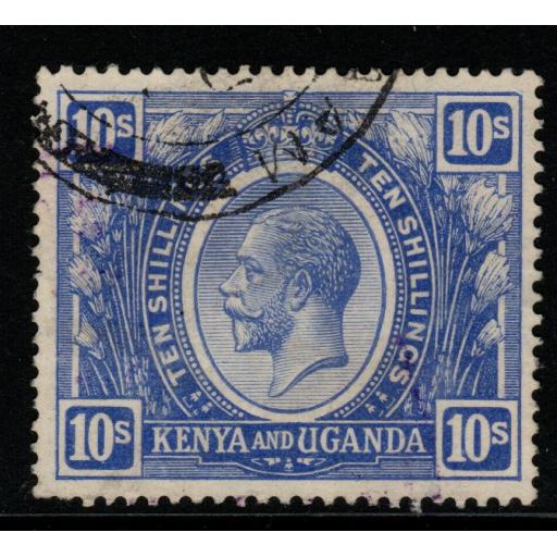 KENYA, UGANDA & TANGANYIKA SG94 1922 10/= BRIGHT BLUE USED