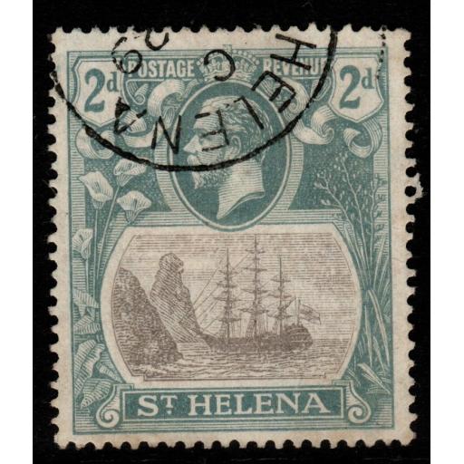 ST.HELENA SG100c 1923 2d GREY & SLATE "CLEFT ROCK" FINE USED