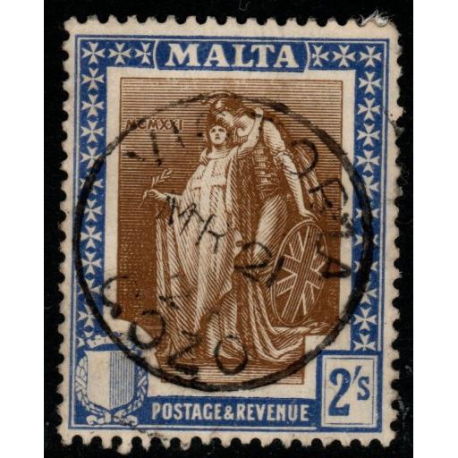 MALTA SG135 1922 2/= BROWN & BLUE USED