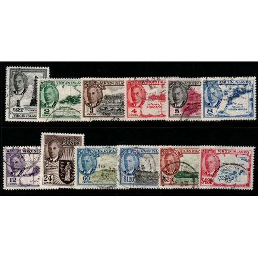 VIRGIN ISLANDS SG136/47 1952 DEFINITIVE SET FINE USED