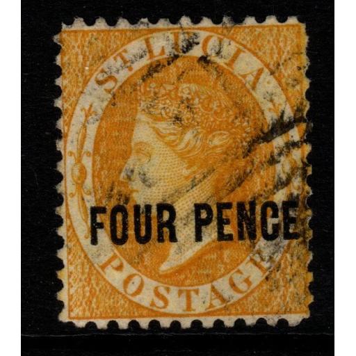 ST.LUCIA SG30 1882 4d YELLOW p12 USED
