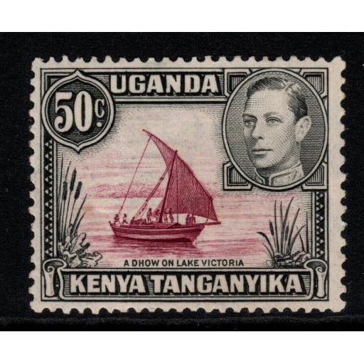 KENYA, UGANDA & TANGANYIKA SG144 1938 50c PURPLE & BLACK p13x11¾ MTD MINT