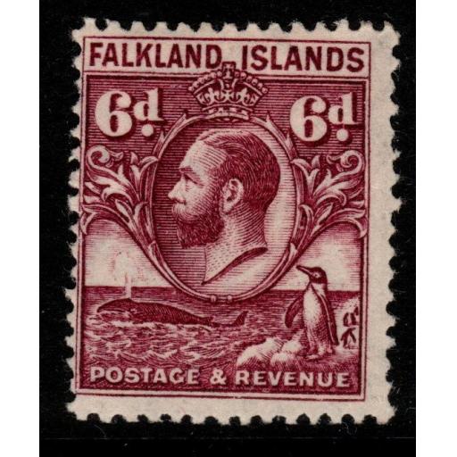 FALKLAND ISLANDS SG121 1929 6d PURPLE MTD MINT